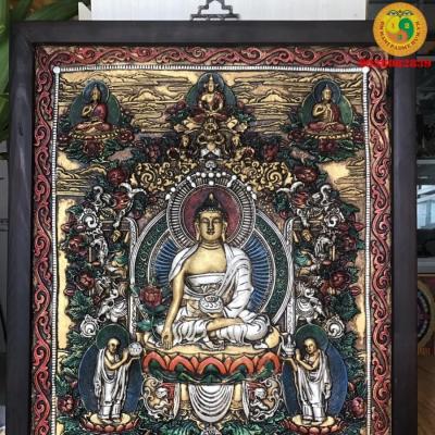 Tranh Thangka Kiểu cổ 3D Thích Ca Mâu Ni - HẾT HÀNG